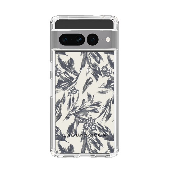 Slim Protection Case［ LAGUNAMOON - BotanicalJacquard - White×Black ］