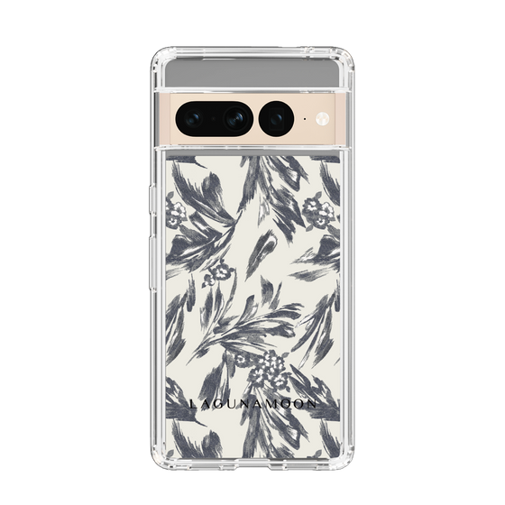 Slim Protection Case［ LAGUNAMOON - BotanicalJacquard - White×Black ］