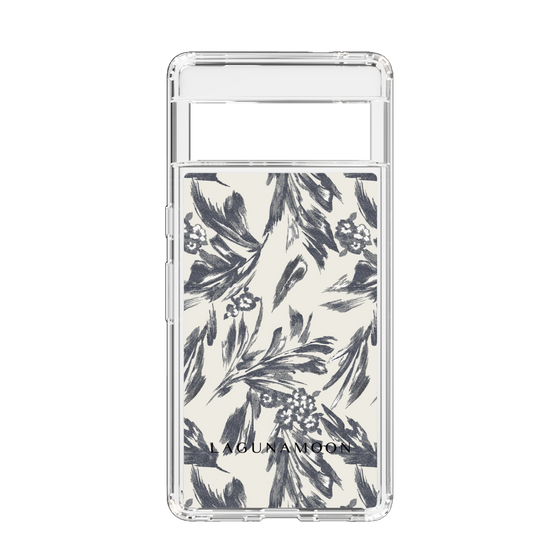 Slim Protection Case［ LAGUNAMOON - BotanicalJacquard - White×Black ］