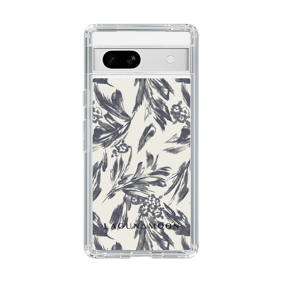 Slim Protection Case［ LAGUNAMOON - BotanicalJacquard - White×Black ］