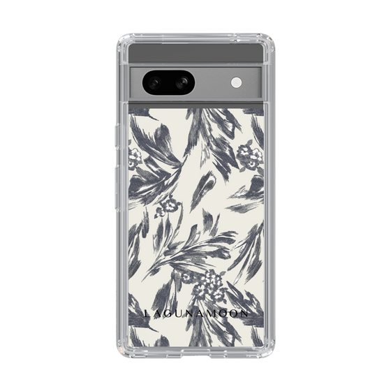 Slim Protection Case［ LAGUNAMOON - BotanicalJacquard - White×Black ］