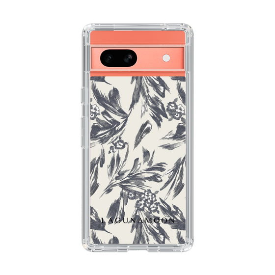 Slim Protection Case［ LAGUNAMOON - BotanicalJacquard - White×Black ］