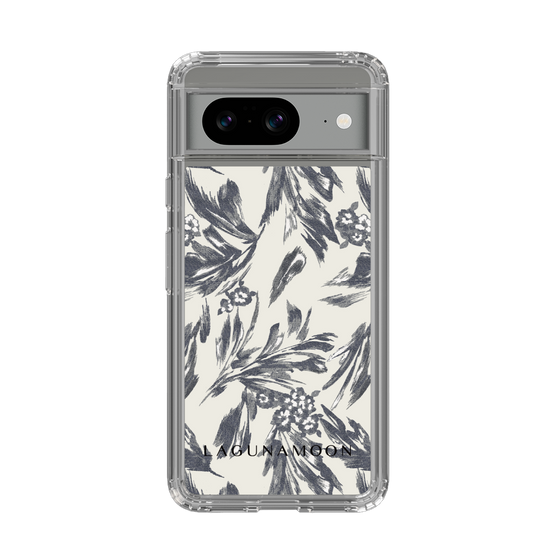 Slim Protection Case［ LAGUNAMOON - BotanicalJacquard - White×Black ］