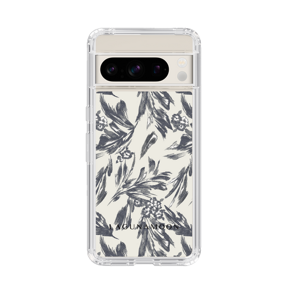 Slim Protection Case［ LAGUNAMOON - BotanicalJacquard - White×Black ］