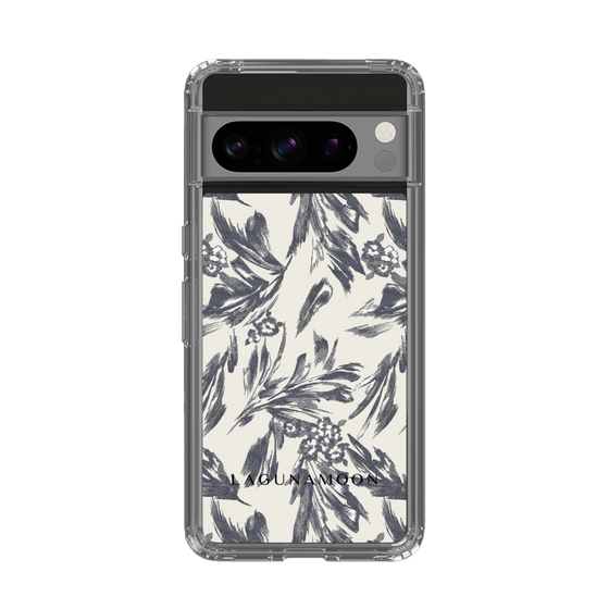 Slim Protection Case［ LAGUNAMOON - BotanicalJacquard - White×Black ］