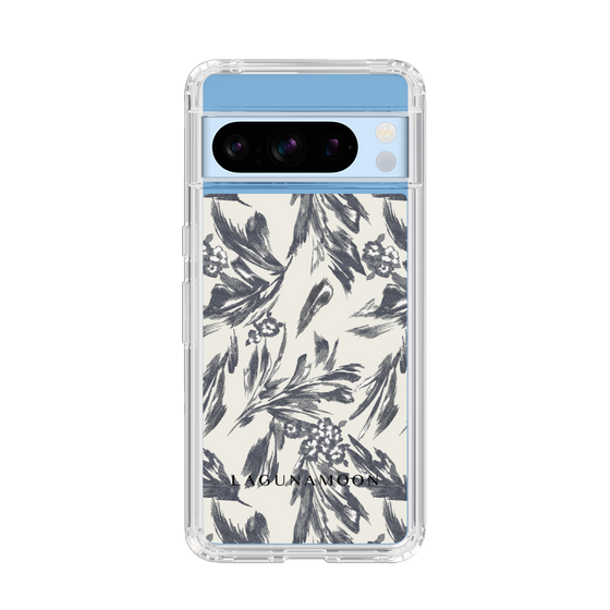 Slim Protection Case［ LAGUNAMOON - BotanicalJacquard - White×Black ］