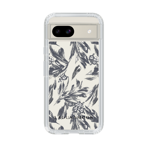 Slim Protection Case［ LAGUNAMOON - BotanicalJacquard - White×Black ］