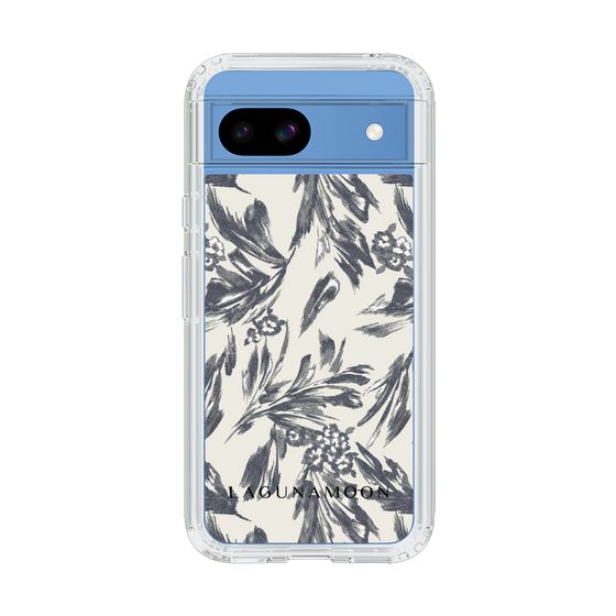 Slim Protection Case［ LAGUNAMOON - BotanicalJacquard - White×Black ］