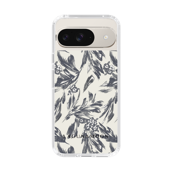 Slim Protection Case［ LAGUNAMOON - BotanicalJacquard - White×Black ］