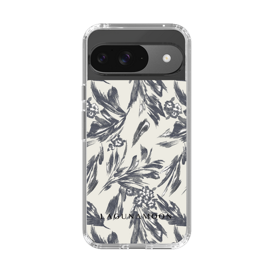 Slim Protection Case［ LAGUNAMOON - BotanicalJacquard - White×Black ］
