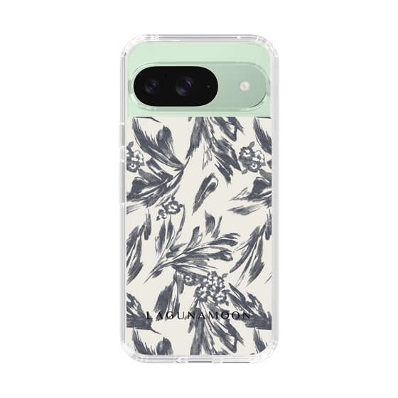 Slim Protection Case［ LAGUNAMOON - BotanicalJacquard - White×Black ］