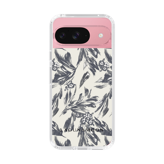 Slim Protection Case［ LAGUNAMOON - BotanicalJacquard - White×Black ］