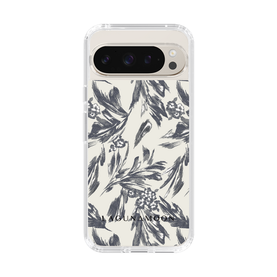 Slim Protection Case［ LAGUNAMOON - BotanicalJacquard - White×Black ］