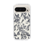Slim Protection Case［ LAGUNAMOON - BotanicalJacquard - White×Black ］