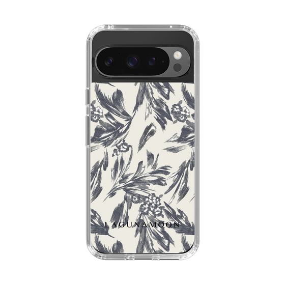 Slim Protection Case［ LAGUNAMOON - BotanicalJacquard - White×Black ］