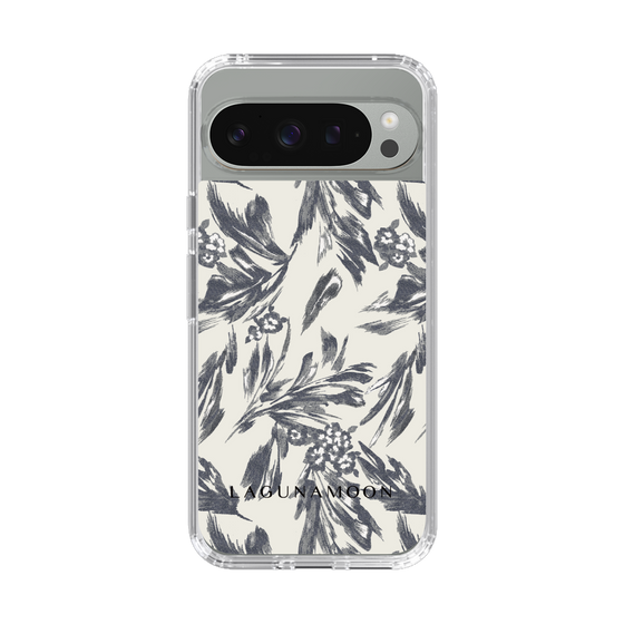 Slim Protection Case［ LAGUNAMOON - BotanicalJacquard - White×Black ］