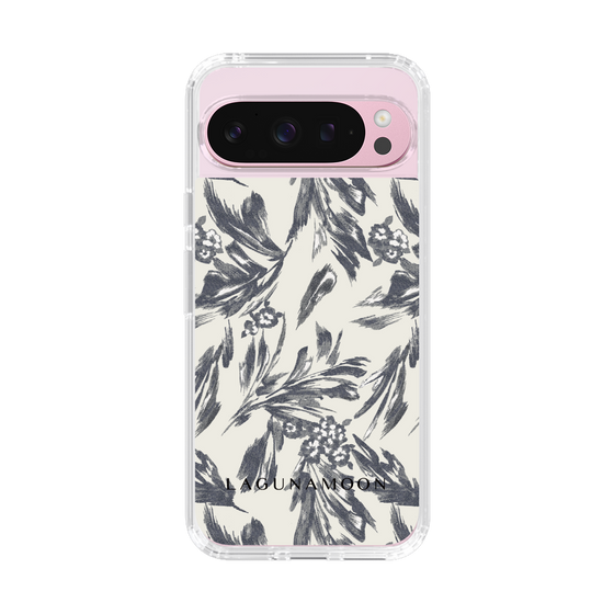 Slim Protection Case［ LAGUNAMOON - BotanicalJacquard - White×Black ］