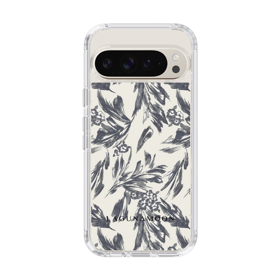 Slim Protection Case［ LAGUNAMOON - BotanicalJacquard - White×Black ］