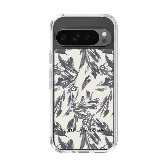 Slim Protection Case［ LAGUNAMOON - BotanicalJacquard - White×Black ］