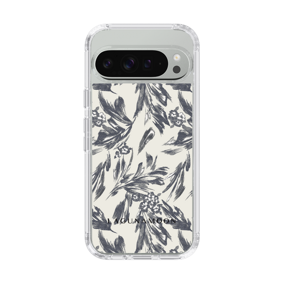 Slim Protection Case［ LAGUNAMOON - BotanicalJacquard - White×Black ］