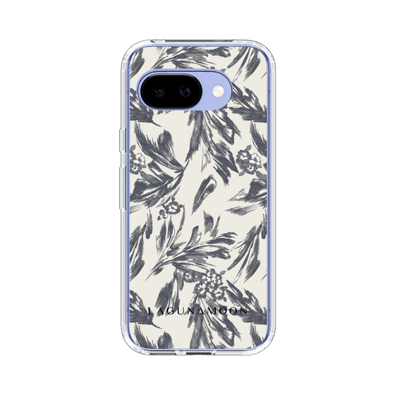 Slim Protection Case［ LAGUNAMOON - BotanicalJacquard - White×Black ］