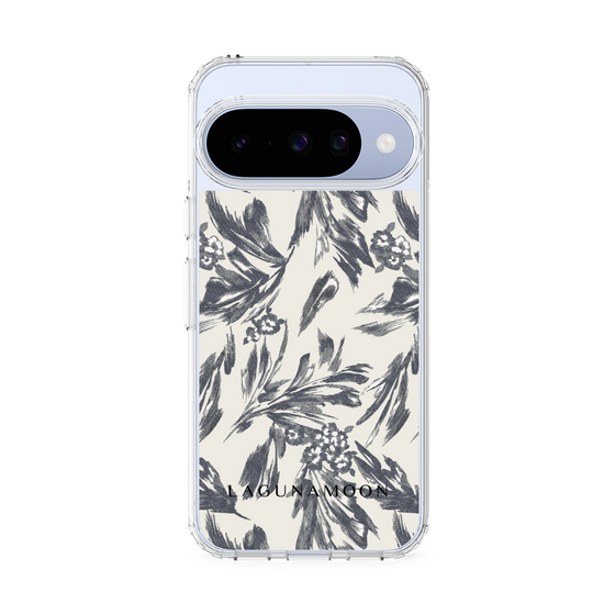 Slim Protection Case［ LAGUNAMOON - BotanicalJacquard - White×Black ］