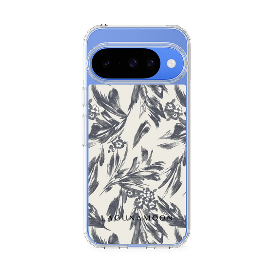 Slim Protection Case［ LAGUNAMOON - BotanicalJacquard - White×Black ］