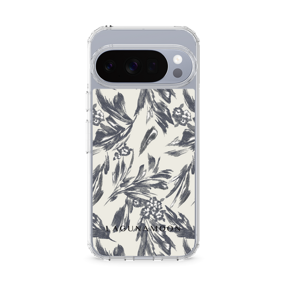 Slim Protection Case［ LAGUNAMOON - BotanicalJacquard - White×Black ］