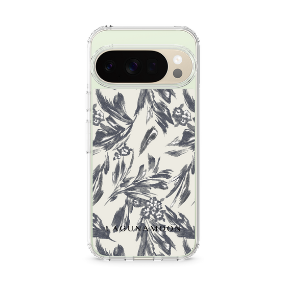 Slim Protection Case［ LAGUNAMOON - BotanicalJacquard - White×Black ］