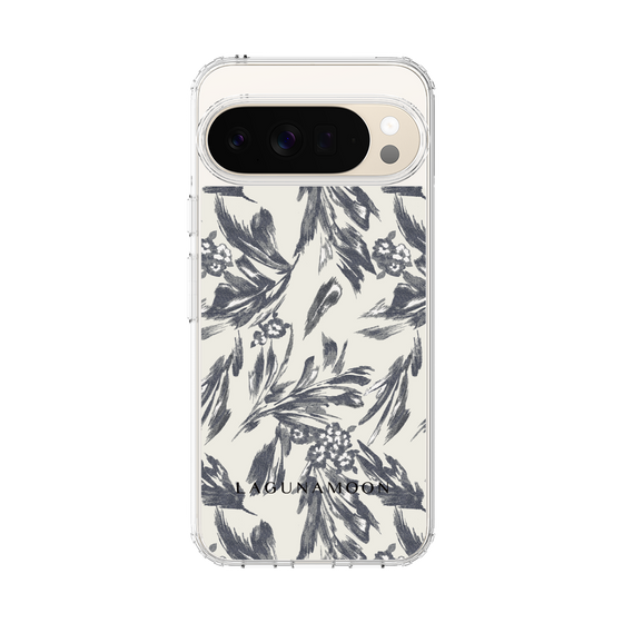 Slim Protection Case［ LAGUNAMOON - BotanicalJacquard - White×Black ］