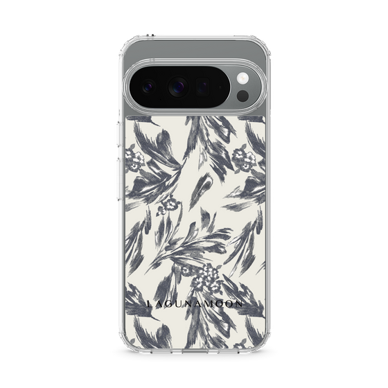 Slim Protection Case［ LAGUNAMOON - BotanicalJacquard - White×Black ］