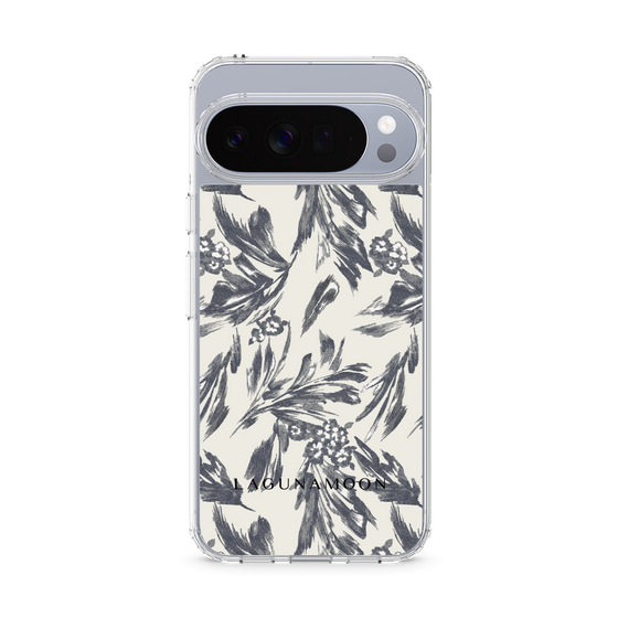 Slim Protection Case［ LAGUNAMOON - BotanicalJacquard - White×Black ］