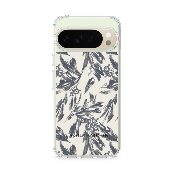 Slim Protection Case［ LAGUNAMOON - BotanicalJacquard - White×Black ］
