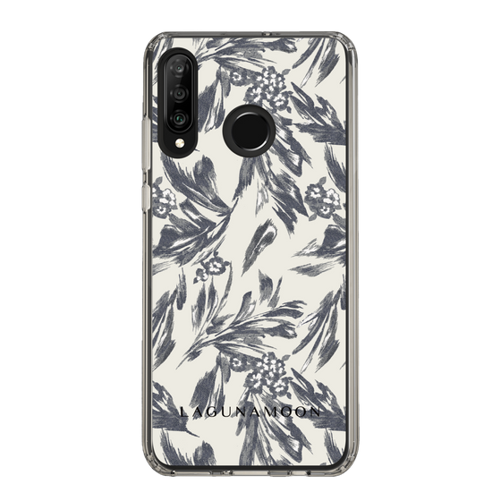 Slim Protection Case［ LAGUNAMOON - BotanicalJacquard - White×Black ］