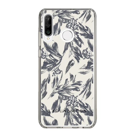 Slim Protection Case［ LAGUNAMOON - BotanicalJacquard - White×Black ］