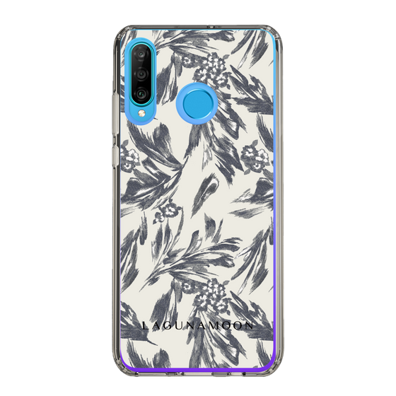 Slim Protection Case［ LAGUNAMOON - BotanicalJacquard - White×Black ］