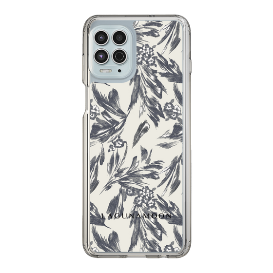 Slim Protection Case［ LAGUNAMOON - BotanicalJacquard - White×Black ］