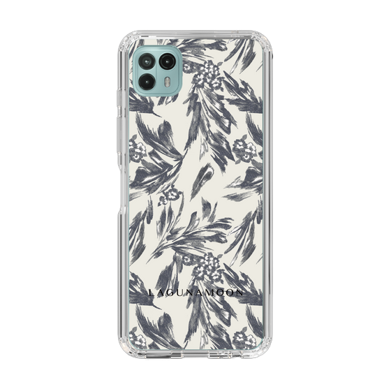 Slim Protection Case［ LAGUNAMOON - BotanicalJacquard - White×Black ］