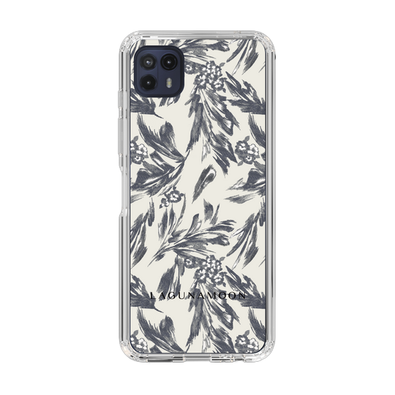 Slim Protection Case［ LAGUNAMOON - BotanicalJacquard - White×Black ］