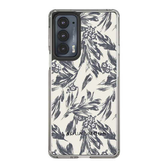 Slim Protection Case［ LAGUNAMOON - BotanicalJacquard - White×Black ］
