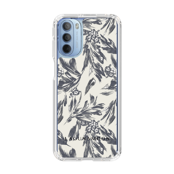 Slim Protection Case［ LAGUNAMOON - BotanicalJacquard - White×Black ］