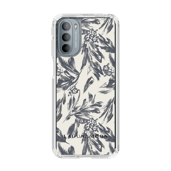 Slim Protection Case［ LAGUNAMOON - BotanicalJacquard - White×Black ］