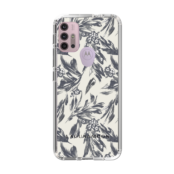 Slim Protection Case［ LAGUNAMOON - BotanicalJacquard - White×Black ］
