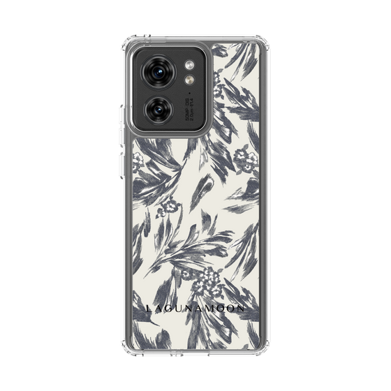 Slim Protection Case［ LAGUNAMOON - BotanicalJacquard - White×Black ］