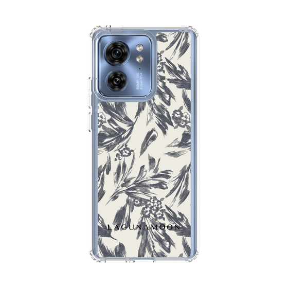 Slim Protection Case［ LAGUNAMOON - BotanicalJacquard - White×Black ］