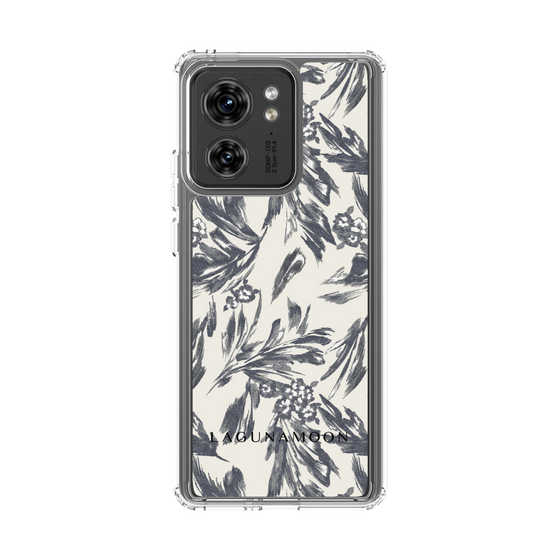 Slim Protection Case［ LAGUNAMOON - BotanicalJacquard - White×Black ］