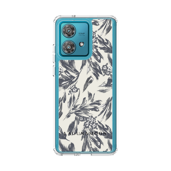 Slim Protection Case［ LAGUNAMOON - BotanicalJacquard - White×Black ］