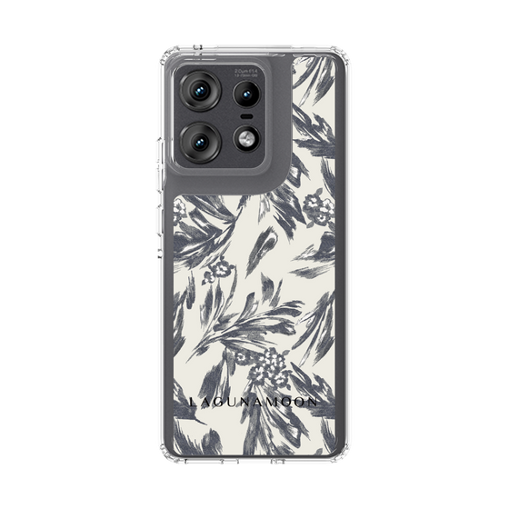 Slim Protection Case［ LAGUNAMOON - BotanicalJacquard - White×Black ］