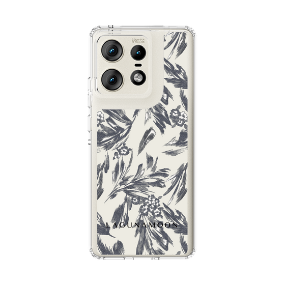 Slim Protection Case［ LAGUNAMOON - BotanicalJacquard - White×Black ］