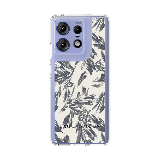Slim Protection Case［ LAGUNAMOON - BotanicalJacquard - White×Black ］